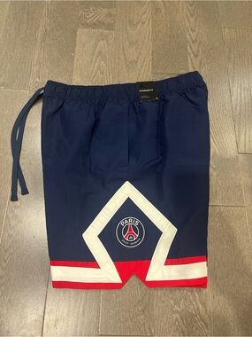 Jordan PSG Navy Blue Athletic Shorts with Black Tag